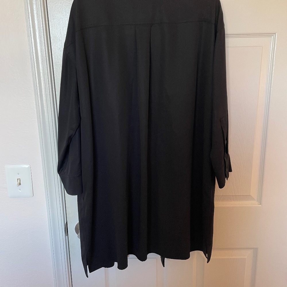 Cos Oversized Black Tunic Button Down Size 12 - image 8